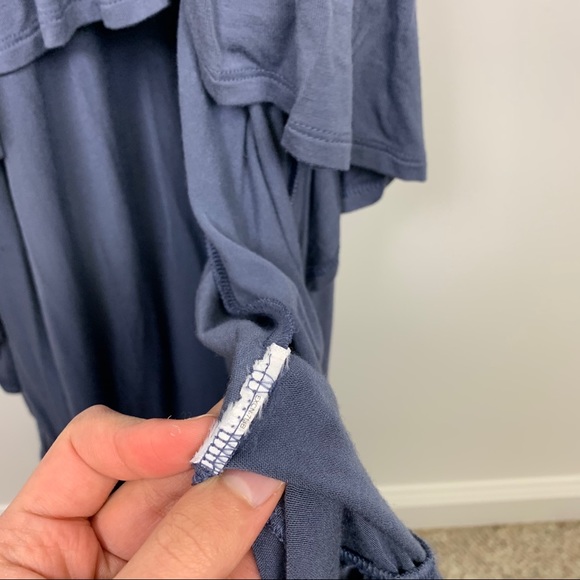 Express Sleeveless Hi Low Ruffle Blue Maxi Dress - Picture 7 of 10